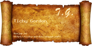 Tichy Gordon névjegykártya